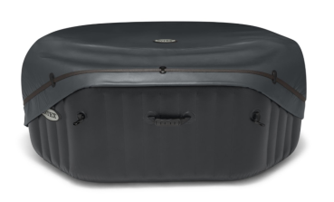 Preview: Intex Whirlpool Energiesparabdeckung achteckig, 6 Plätze Schwarz